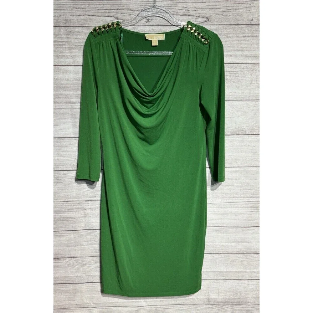 Michael Kors Kelly Green Midi Dress SIZE SMALL